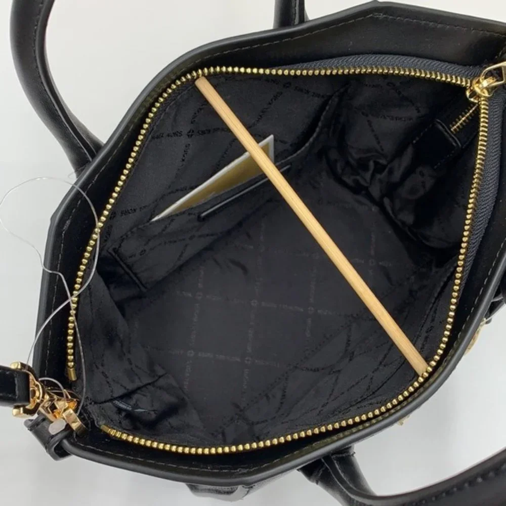 Michael Kors Avril Small Leather Top-Zip Satchel Black color - Picture 10 of 16
